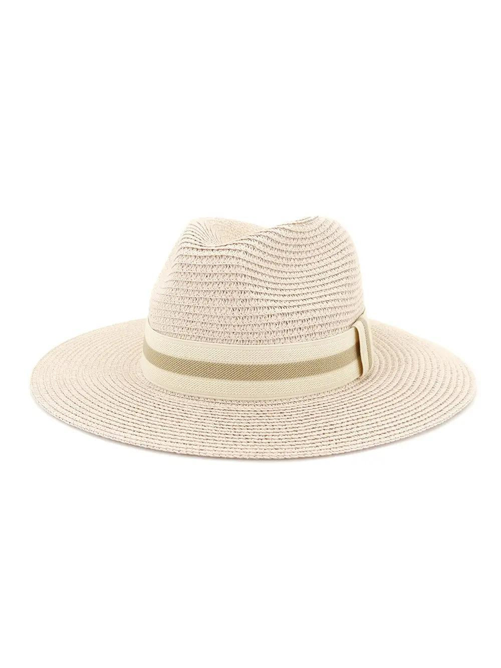 Classic Belted Straw Hat